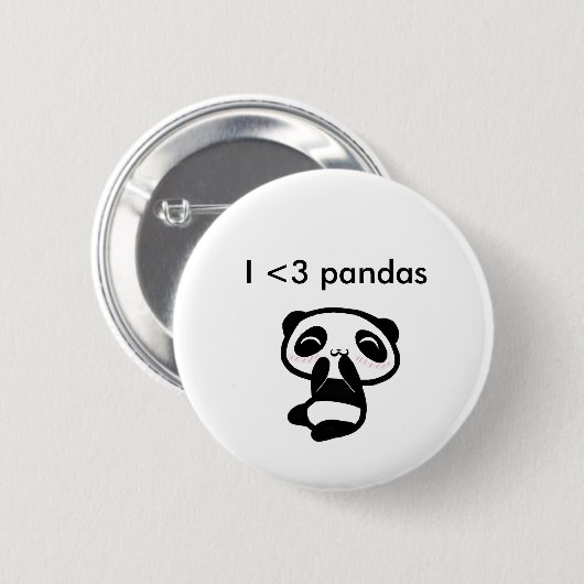 I <3 panda's ronde button 5,7 cm (Voorkant /achterkant)