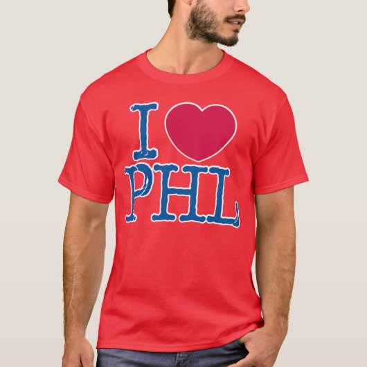 I <3 PHL Shirt (rood/blauw) rood Shirt (Voorkant)