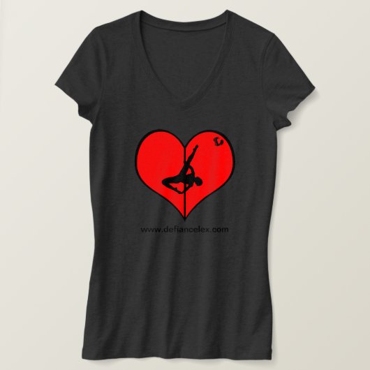 I <3 Pole V-Neck Dames T-shirt (Design voorkant)