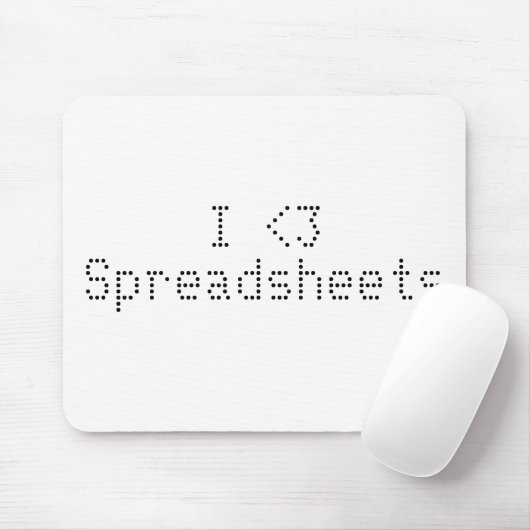 I <3 spreadsheets muismat (Met muis)