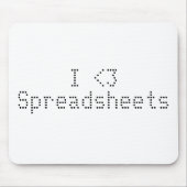 I <3 spreadsheets muismat (Voorkant)