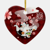I <3 Tea Maneki Neko Sakura ornament (Voorkant)