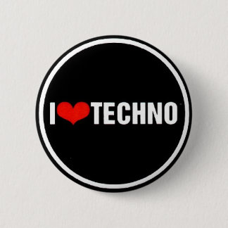 I <3 Techno Ronde Button 5,7 Cm
