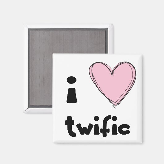 I <3 twific roze magneet (Voorkant / Achterkant)