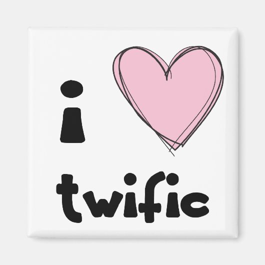 I <3 twific roze magneet (Voorkant)