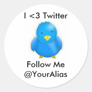 I <3 Twitter_Stickers Ronde Sticker