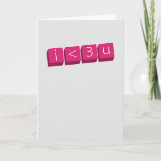 i <3 u (I love you) kaart