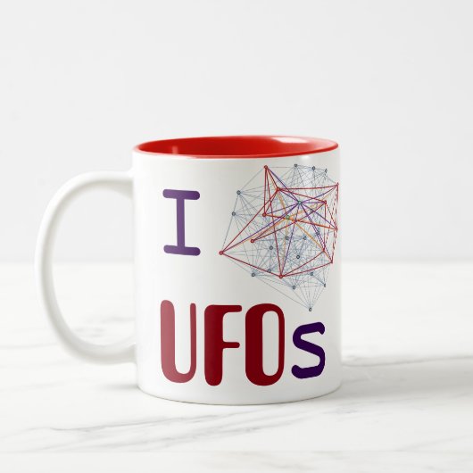 I <3 UFOs Tweekleurige Koffiemok (Links)