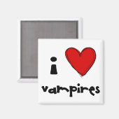 I <3 vampieren - rode magneet (Voorkant / Achterkant)