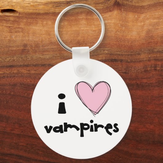 I <3 Vampiers - roze sleutelhanger (Voorkant)