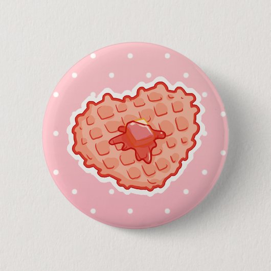 I <3 Waffle Ronde Button 5,7 Cm (Voorkant)