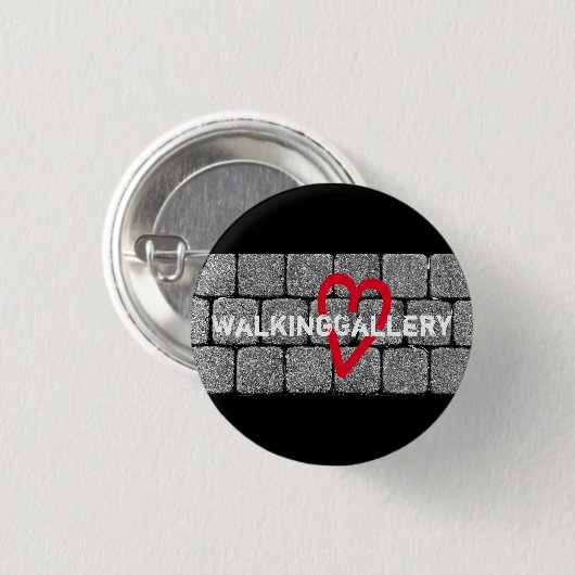 I <3 WalkingGallery-toets - 2020-ontwerp Ronde Button 3,2 Cm (Voorkant /achterkant)