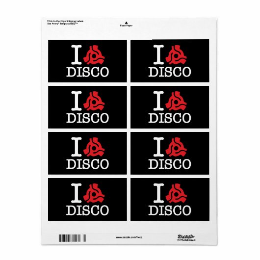 I 45 Disco adapter Etiket (Full Sheet)