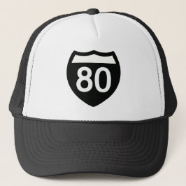 I-80 Highway sign Trucker hat design Pet