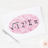 i 8 som pi zwarte tekst op roze ovale Sticker (Envelop)