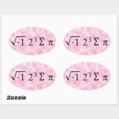 i 8 som pi zwarte tekst op roze ovale Sticker (Vel)