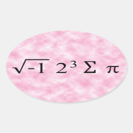 i 8 som pi zwarte tekst op roze ovale Sticker