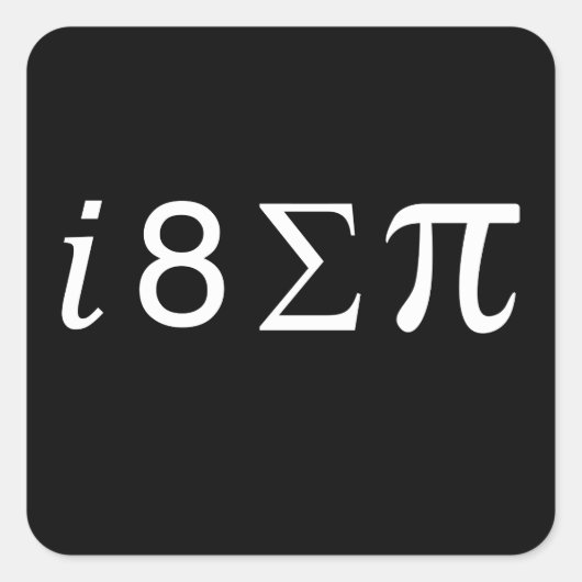 I Acht Som Pi Vierkante Sticker (Voorkant)