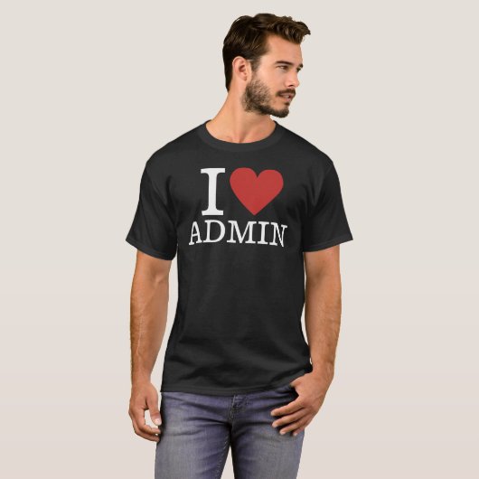 I ❤️ Admin voor medewerkers Mannen T-shirt (Voorkant volledig)