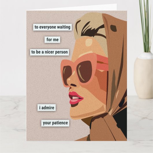 I admire your patience kaart (Voorkant)