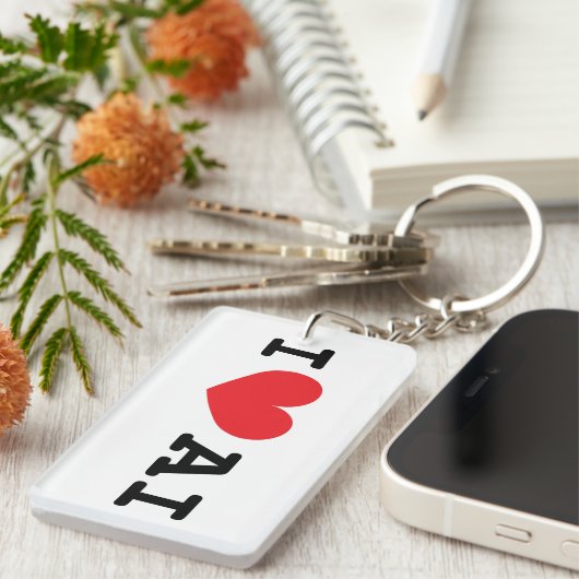 I ❤ AI (Artificial Intelligence)-sleutelhanger Sleutelhanger (Voorkant Rechts)