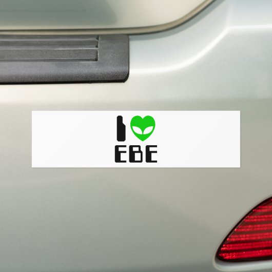I Alien Heart EBE Bumpersticker (Op auto)