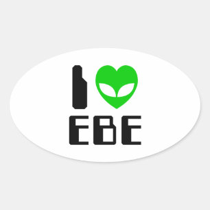 I Alien Heart EBE Ovale Sticker