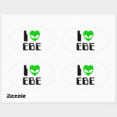 I Alien Heart EBE Ovale Sticker (Vel)