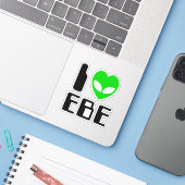 I Alien Heart EBE Sticker (Laptop met iPhone)