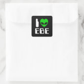 I Alien Heart EBE Vierkante Sticker (Tas)