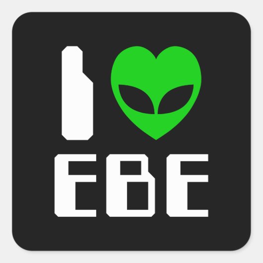 I Alien Heart EBE Vierkante Sticker (Voorkant)