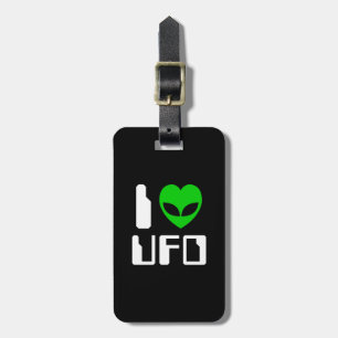 I Alien Heart UFO Bagagelabel