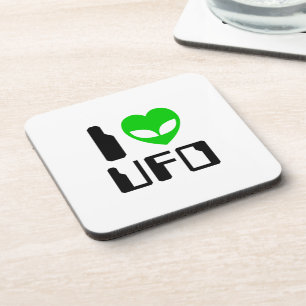 I Alien Heart UFO Bier Onderzetter