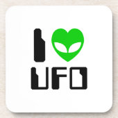I Alien Heart UFO Bier Onderzetter (Voorkant)