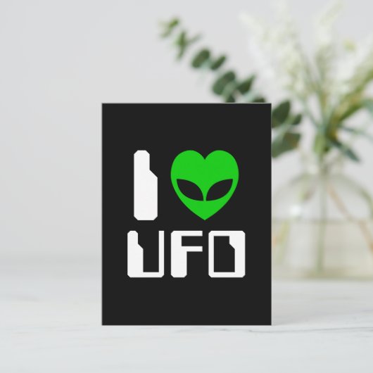 I Alien Heart UFO Briefkaart (Staand voorkant)