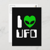 I Alien Heart UFO Briefkaart (Voorkant / Achterkant)