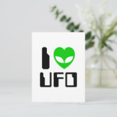 I Alien Heart UFO Briefkaart (Staand voorkant)