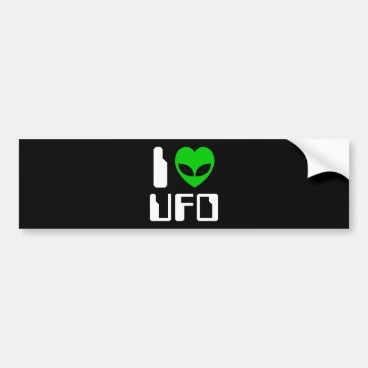 I Alien Heart UFO Bumpersticker (Voorkant)