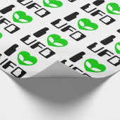I Alien Heart UFO Cadeaupapier (Hoek)