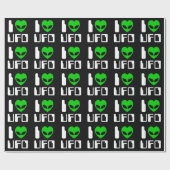 I Alien Heart UFO Cadeaupapier (Vlak)