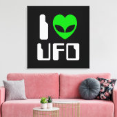 I Alien Heart UFO Canvas Afdruk (Insitu (Woonkamer))
