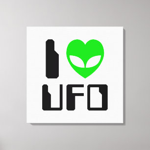I Alien Heart UFO Canvas Afdruk