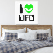 I Alien Heart UFO Canvas Afdruk (Insitu (Slaapkamer))