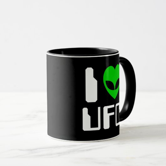 I Alien Heart UFO Coffee-Mok Mok (Voorkant rechts)