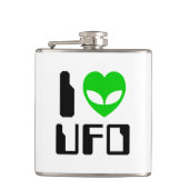 I Alien Heart UFO Heupfles (Voorkant)