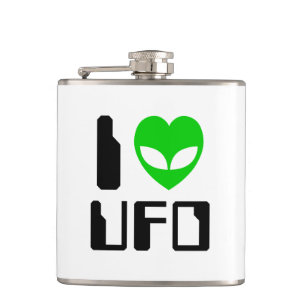I Alien Heart UFO Heupfles