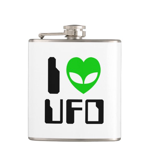 I Alien Heart UFO Heupfles (Voorkant)