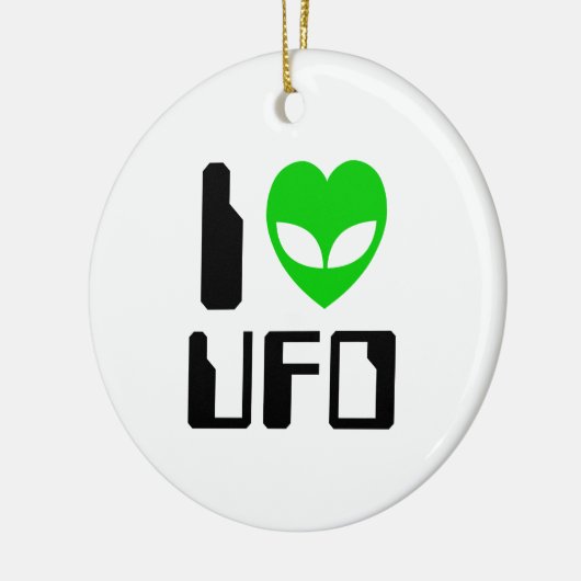 I Alien Heart UFO Keramisch Ornament (Links)