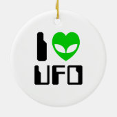 I Alien Heart UFO Keramisch Ornament (Achterkant)