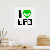 I Alien Heart UFO Poster (Keuken)